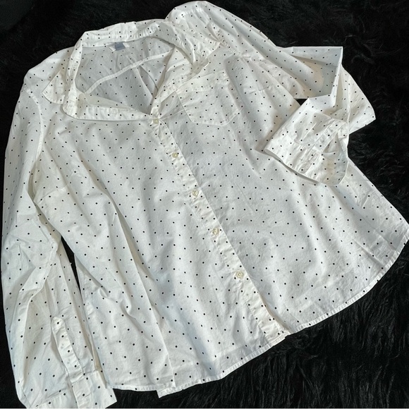 Old Navy button down black polka dot shirt, XXL - Picture 5 of 8